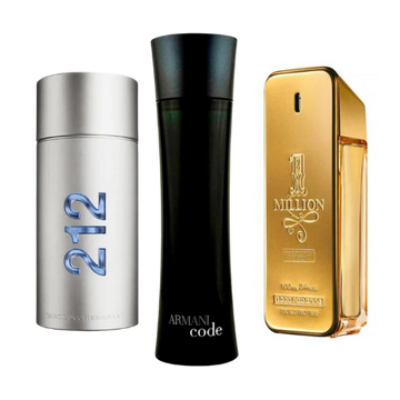 Special Offer 3 Perfumes - 212 Men NYC, Paco Rabanne One Million and Armani Code Homme 100ml